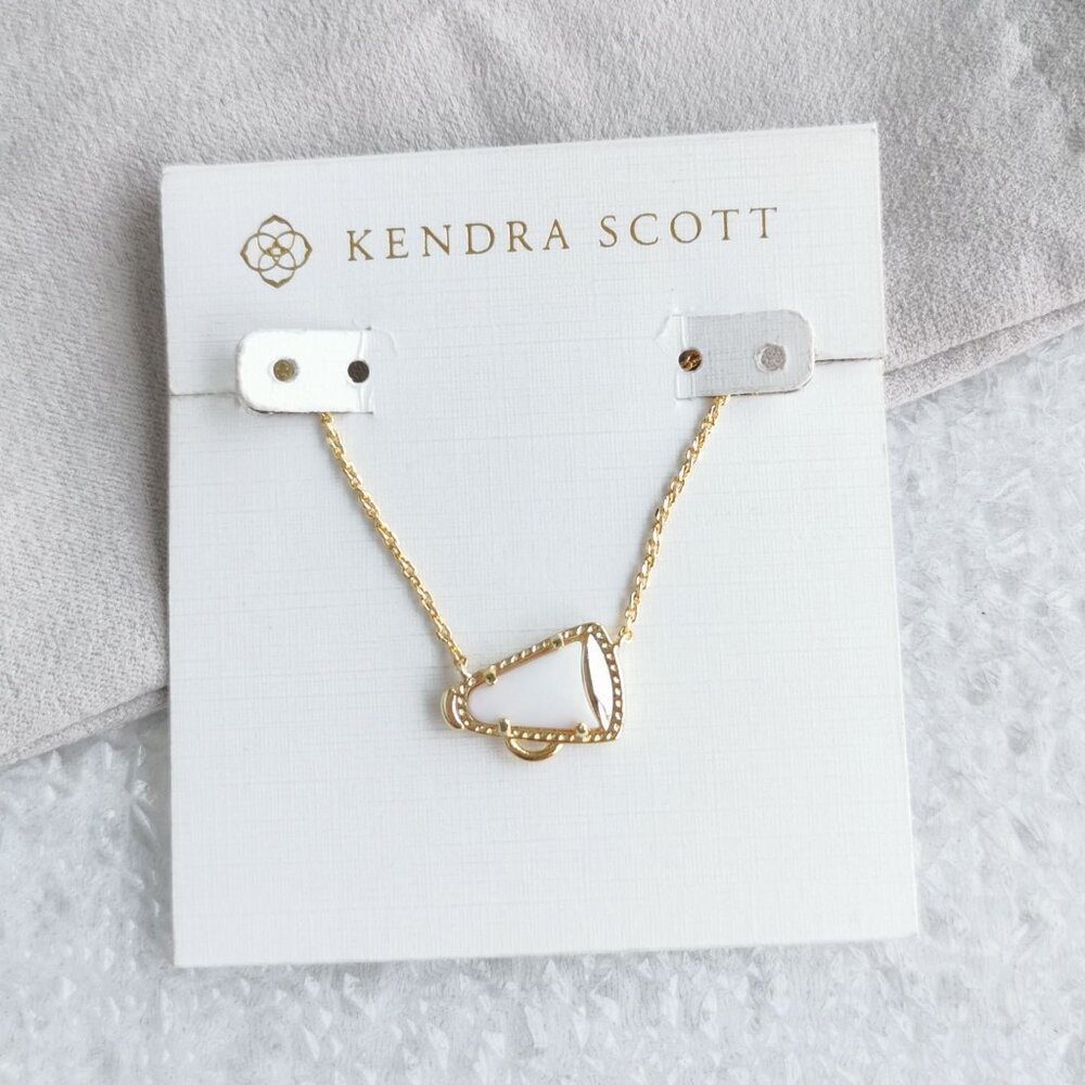 Kendra Scott Cheer Gold Necklace White Mother-of-Pearl NEW